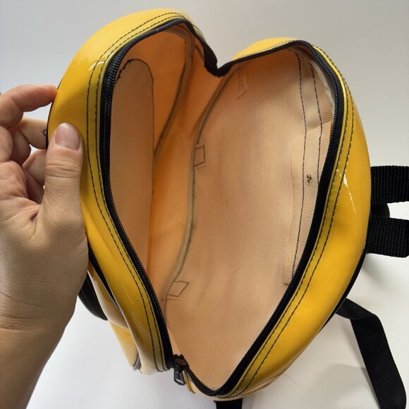 VTG 1990s Yellow Round Smiley Happy Face Backpack Y2K Style Retro Novelty Rave - Picture 11 of 11